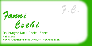 fanni csehi business card